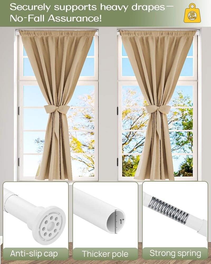 ALLZONE Heavy Duty Tension Shower Curtain Rod 28-42 Inches for Bathroom, Window, Non-Slip, Adjustable with Strong Spring Pole for Closet, Doorway, No Rust, No Drilling, White - Image 5